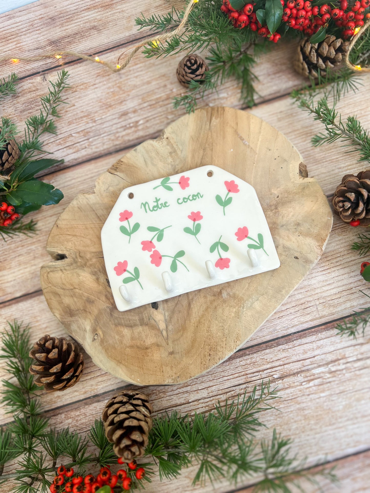 Support à clefs « Notre cocon » 🌸