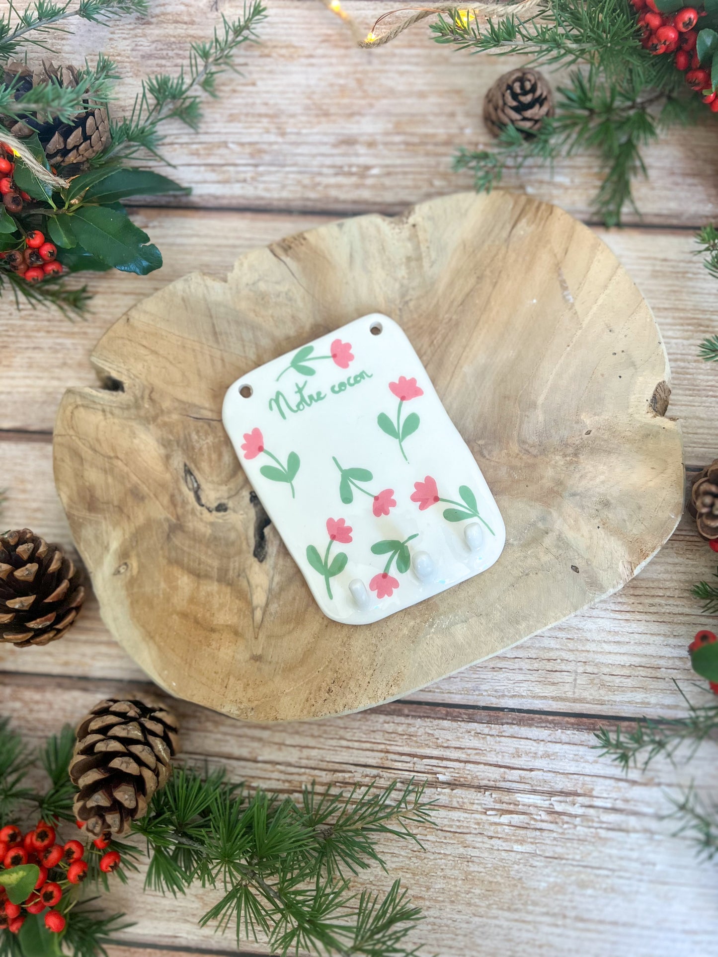 Support à clefs « Notre cocon » 🌸