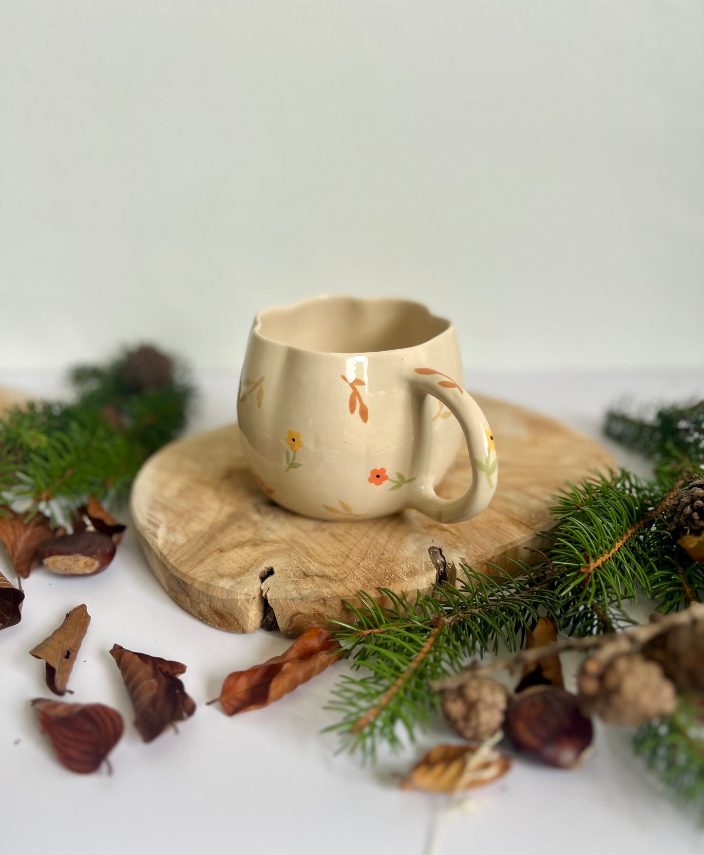 Mug Citrouille Fleurie