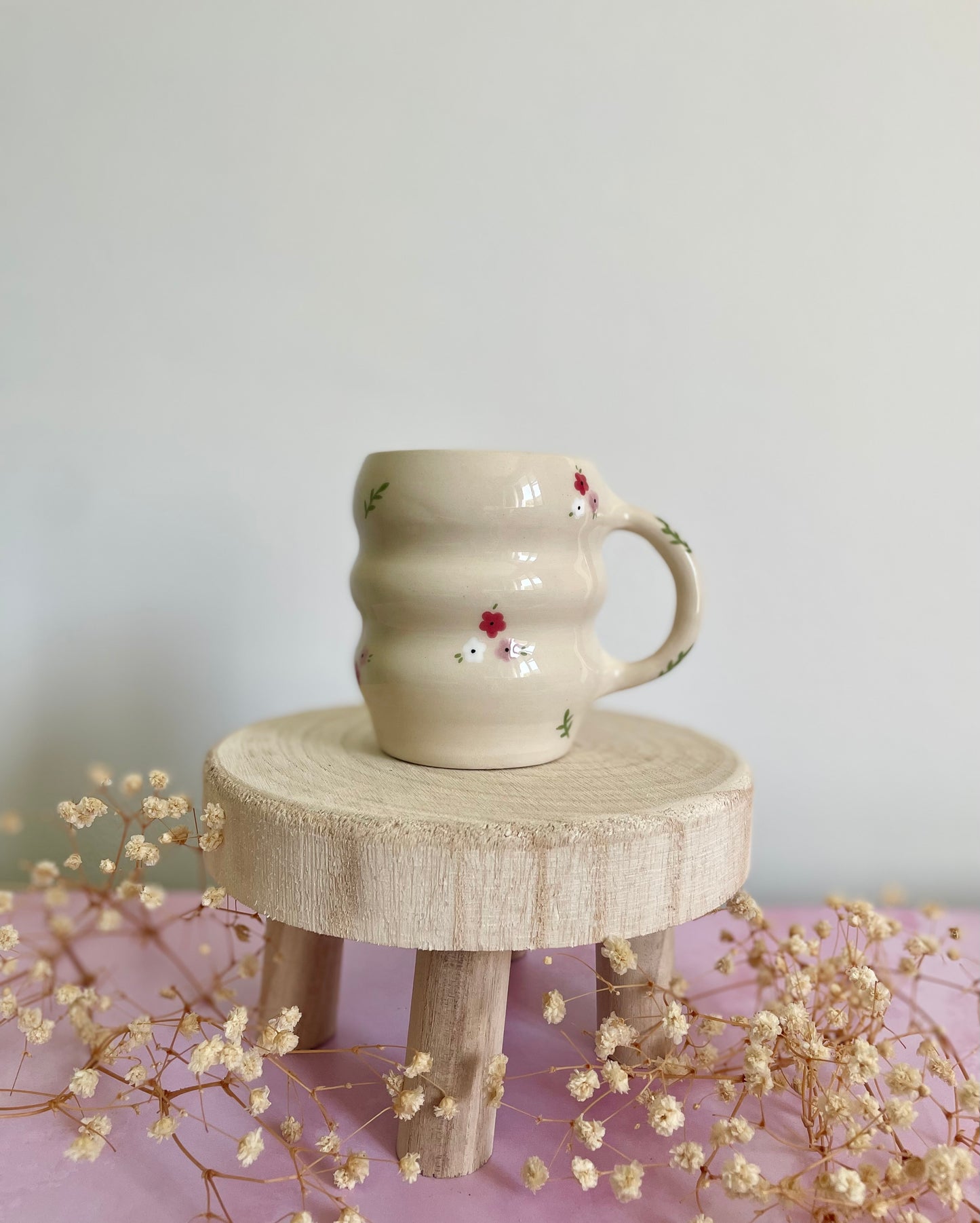 Mug Bubble Fleuri Rouge