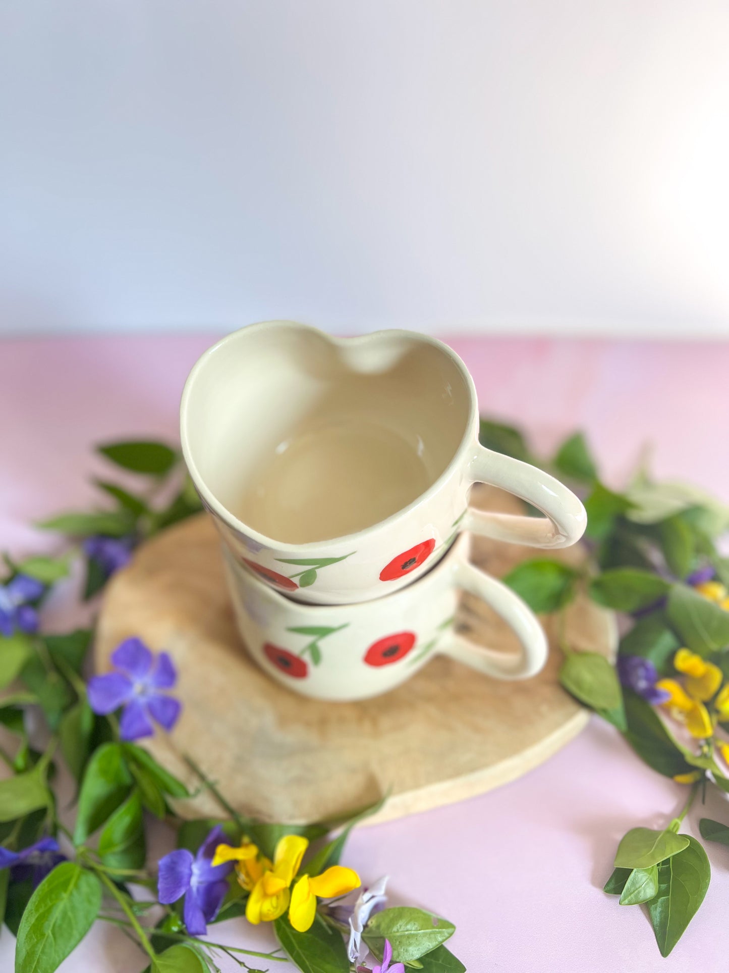Mug Coquelicot forme cœur