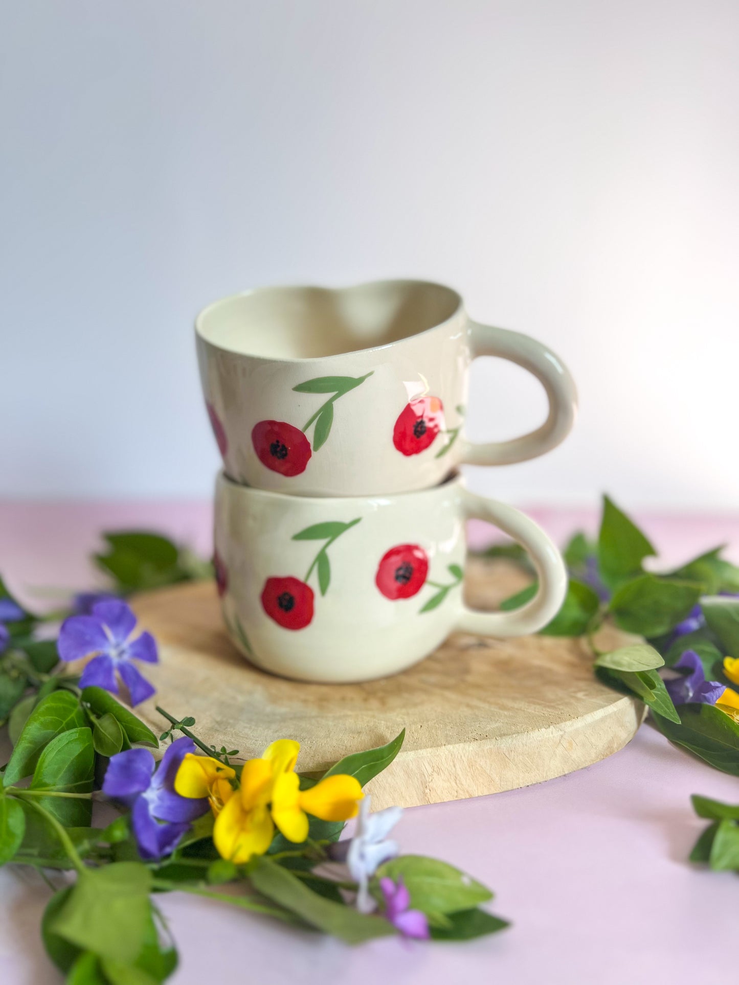 Mug Coquelicot forme cœur