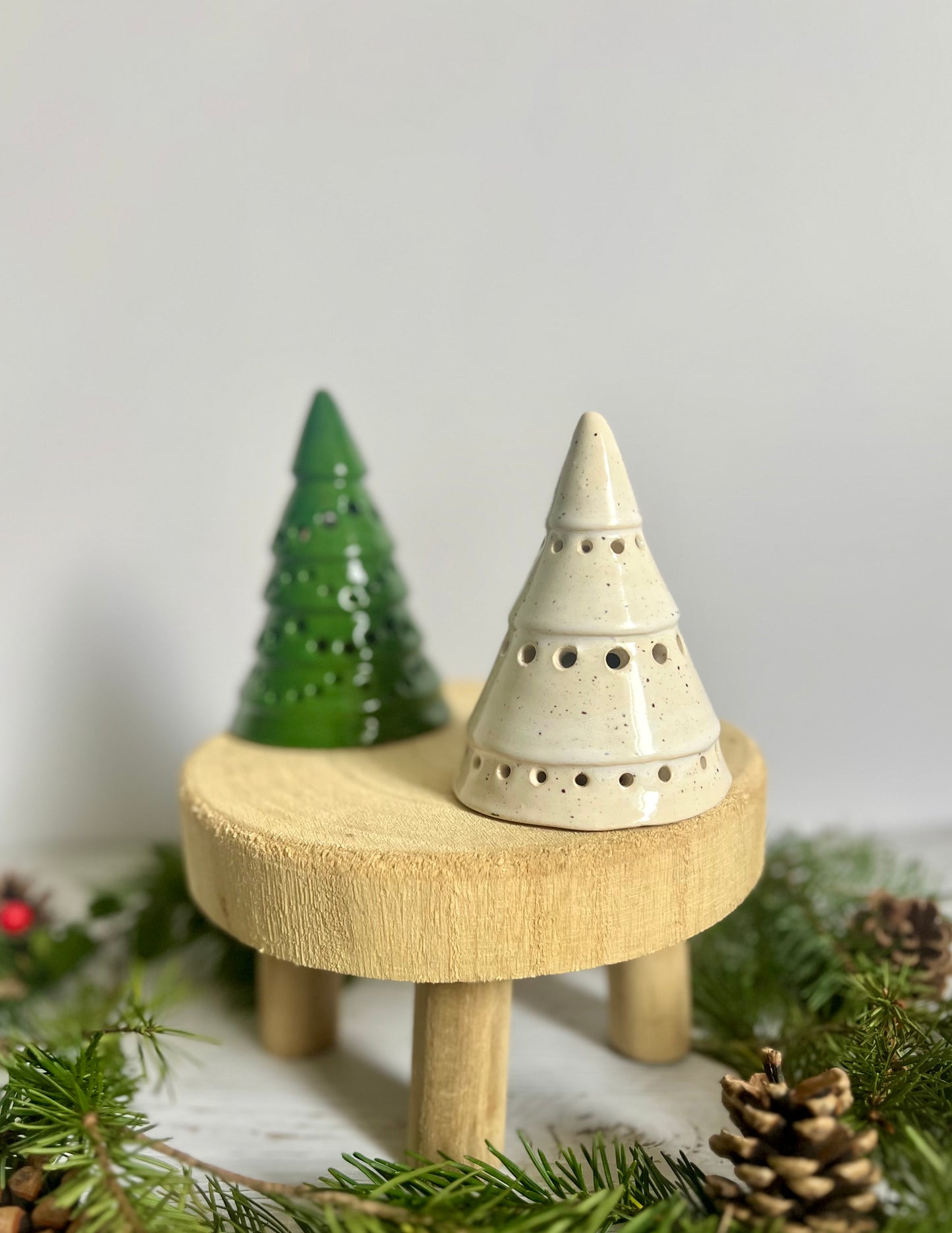 Petit Photophore Sapin Blanc