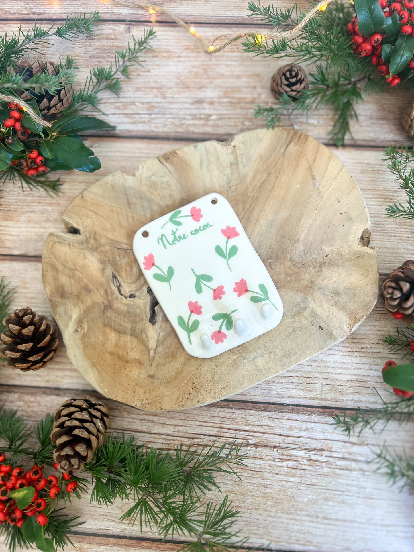 Support à clefs « Notre cocon » 🌸