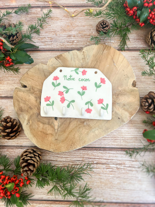 Support à clefs « Notre cocon » 🌸