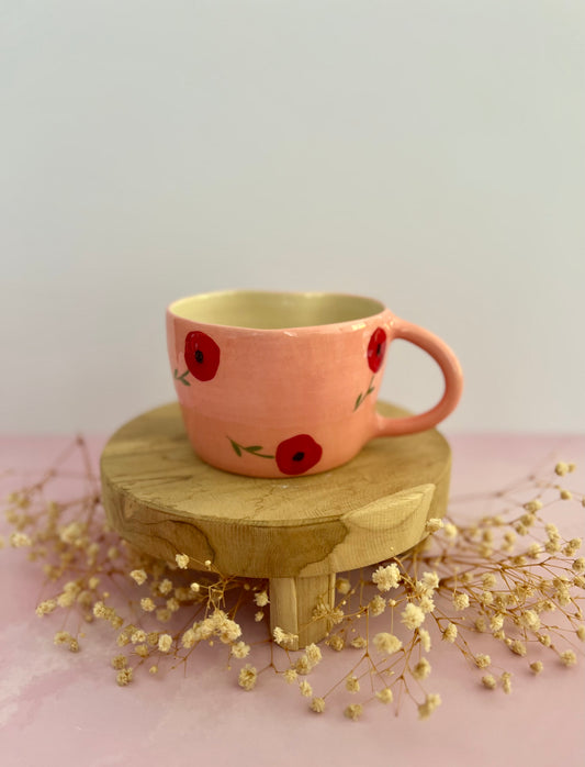 Tasse Coquelicot Forme Cœur