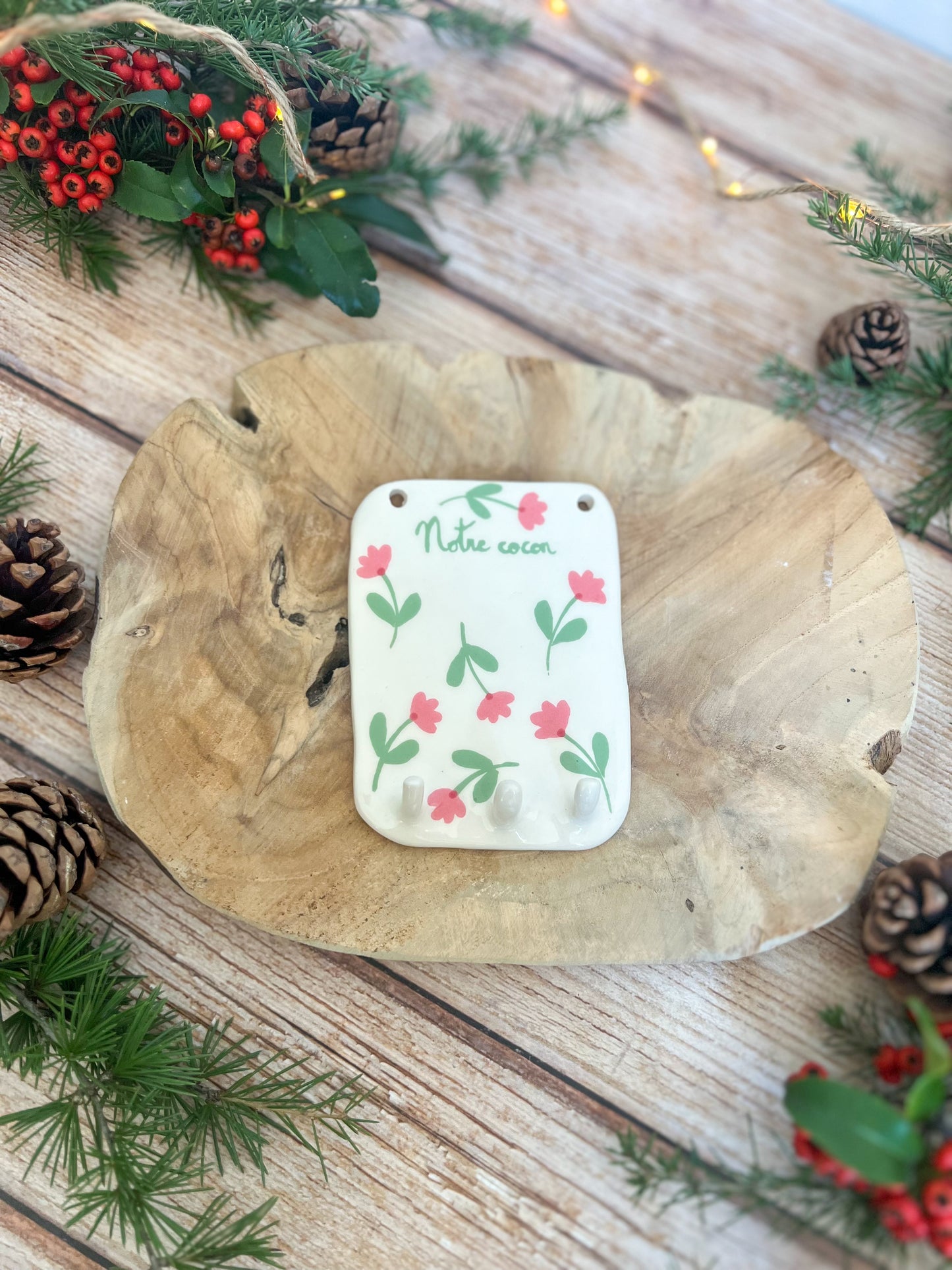 Support à clefs « Notre cocon » 🌸