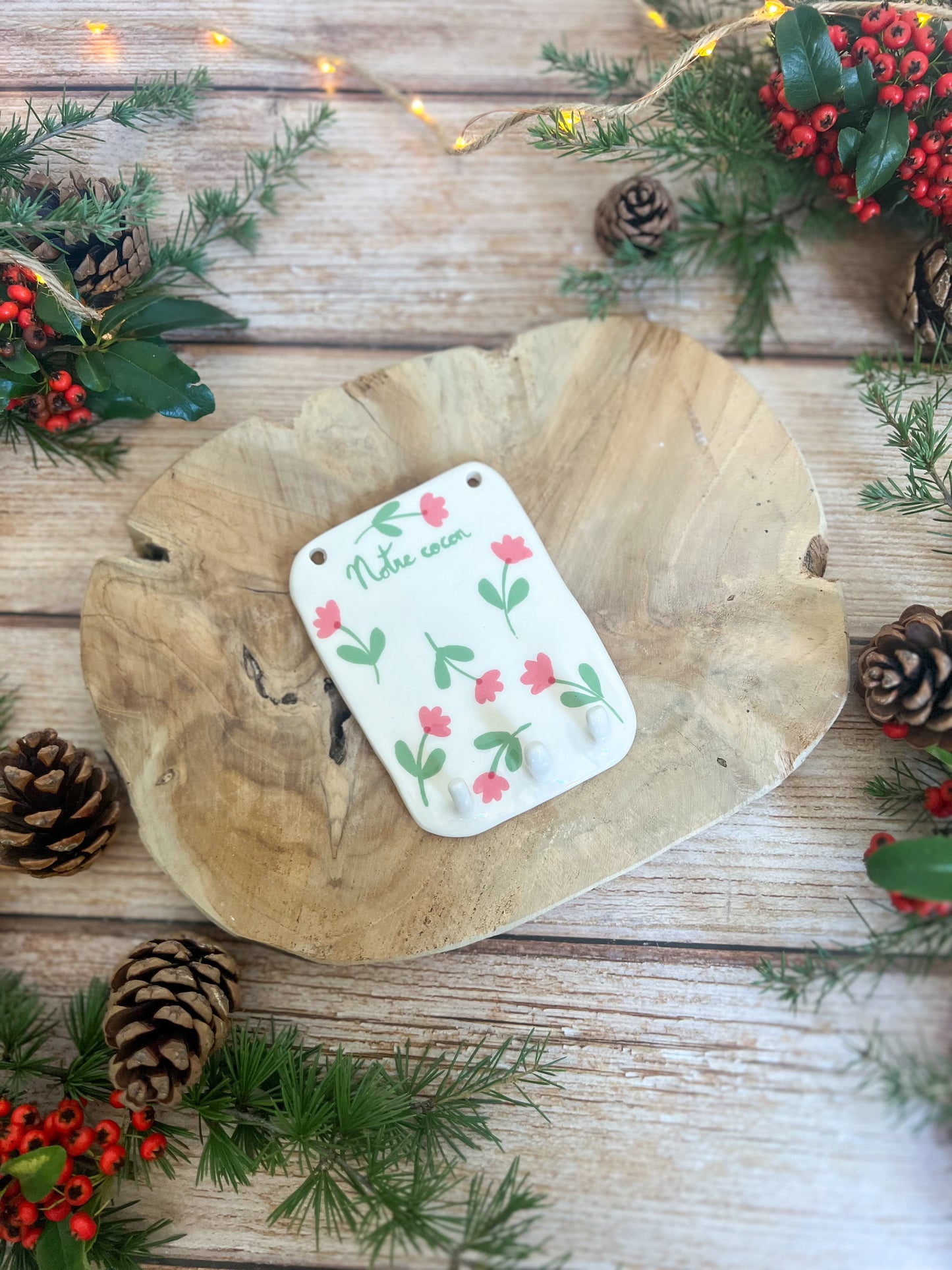 Support à clefs « Notre cocon » 🌸